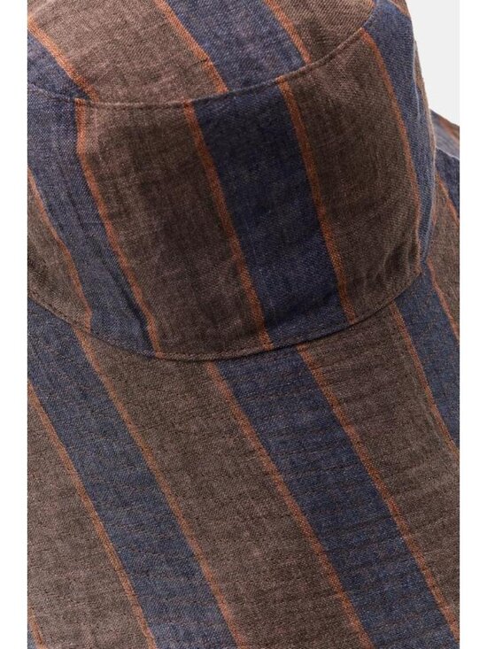ZARA REVERSIBLE 100% LINEN STRIPED HAT main image 7
